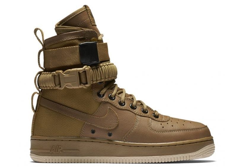 Nike Air Force 1 SF High, коричневые, кожа, нейлон, мужские
