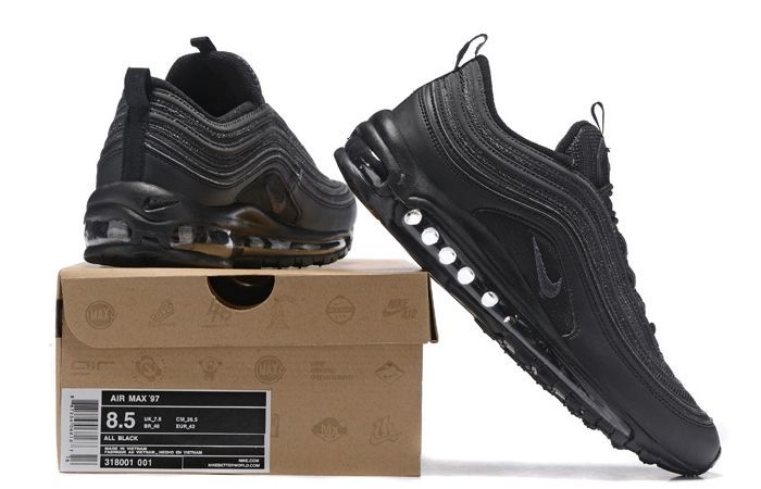Nike Air Max 97 Black, черные, нейлон, кожа, мужские