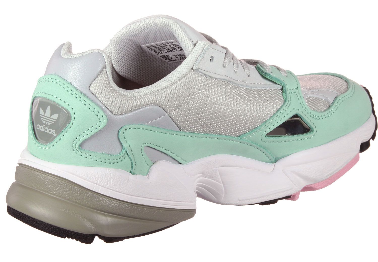 Adidas Falcon, серый, зеленые, нейлон, замша, женские