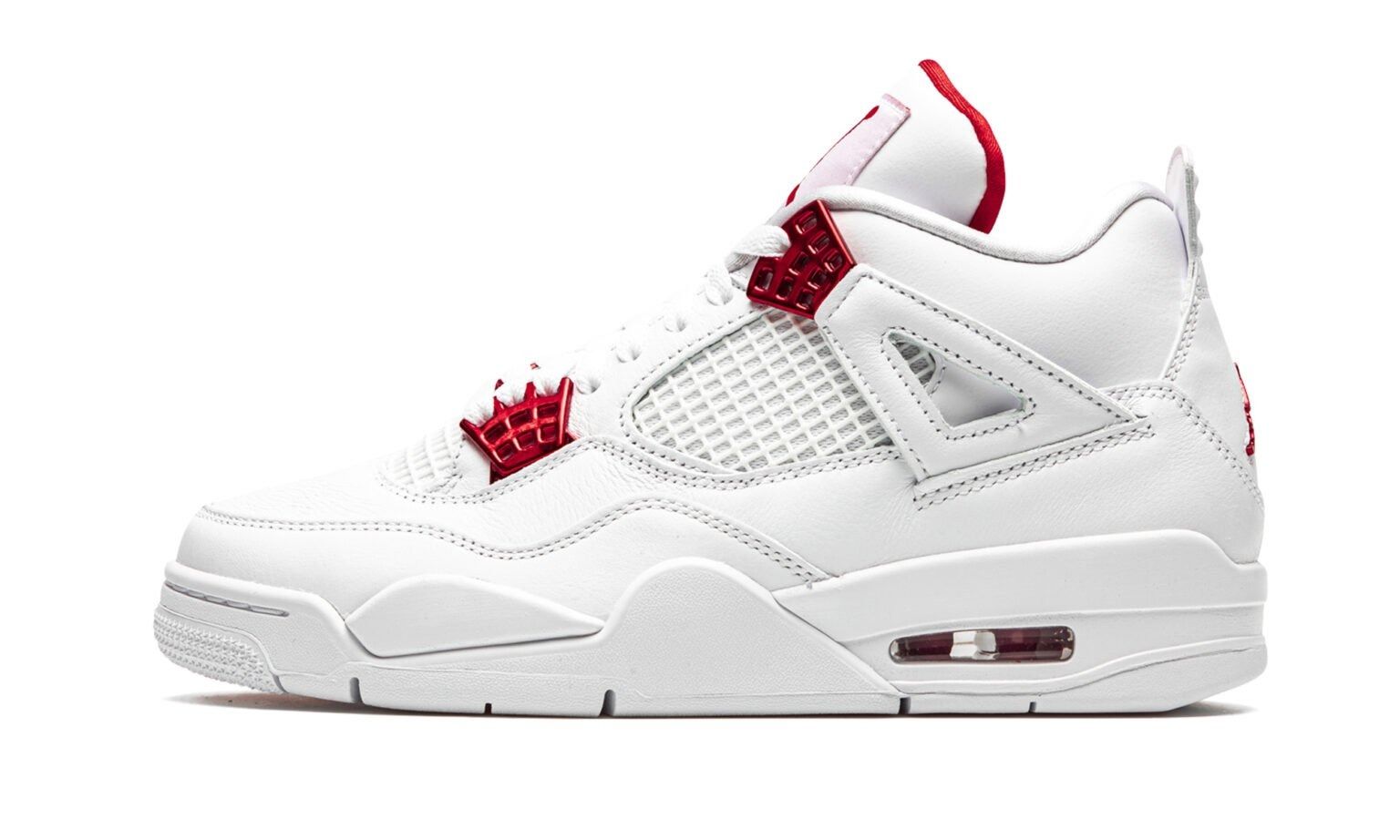 Nike Air Jordan 4 Metallic Red, белый, кожа, текстиль, женские