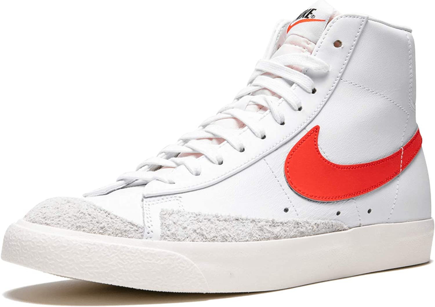 Nike Blazer Mid, белые с красным, кожа, нубук, женские