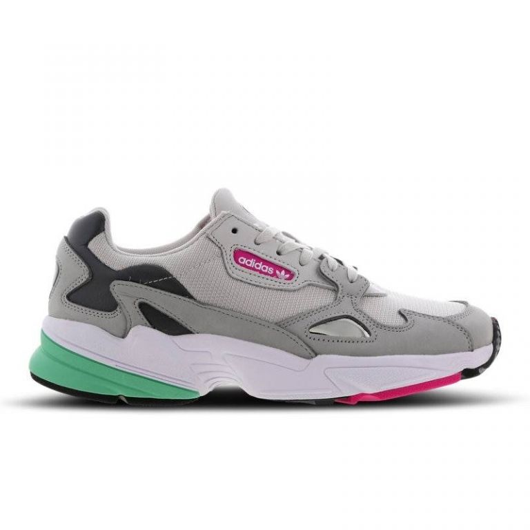 Adidas Falcon, серый, белый, зеленый, нейлон, замша, женские