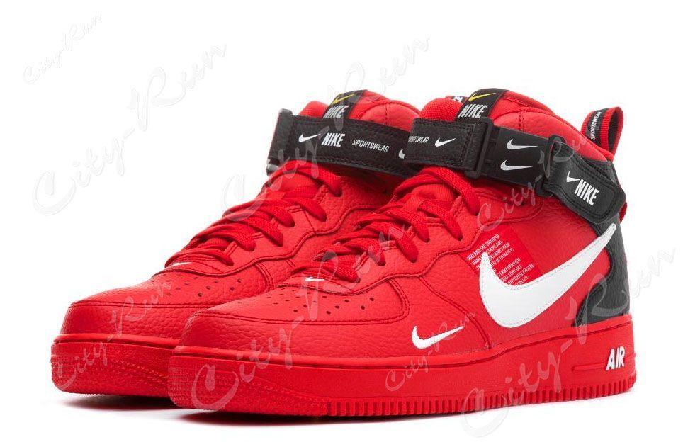  Nike Air Force 1 LV8 Utility Mid Red/Black/White
